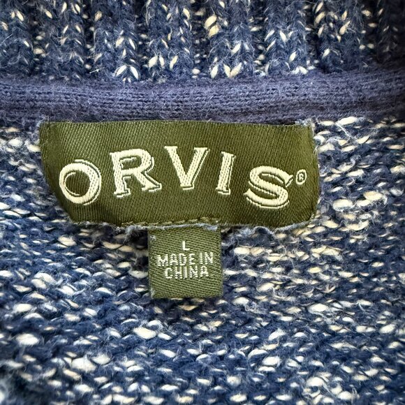 Vtg Orvis Linen Knit Crewneck Sweater Pullover Men's Large Blue Eclectic Grandpa - Picture 10 of 12